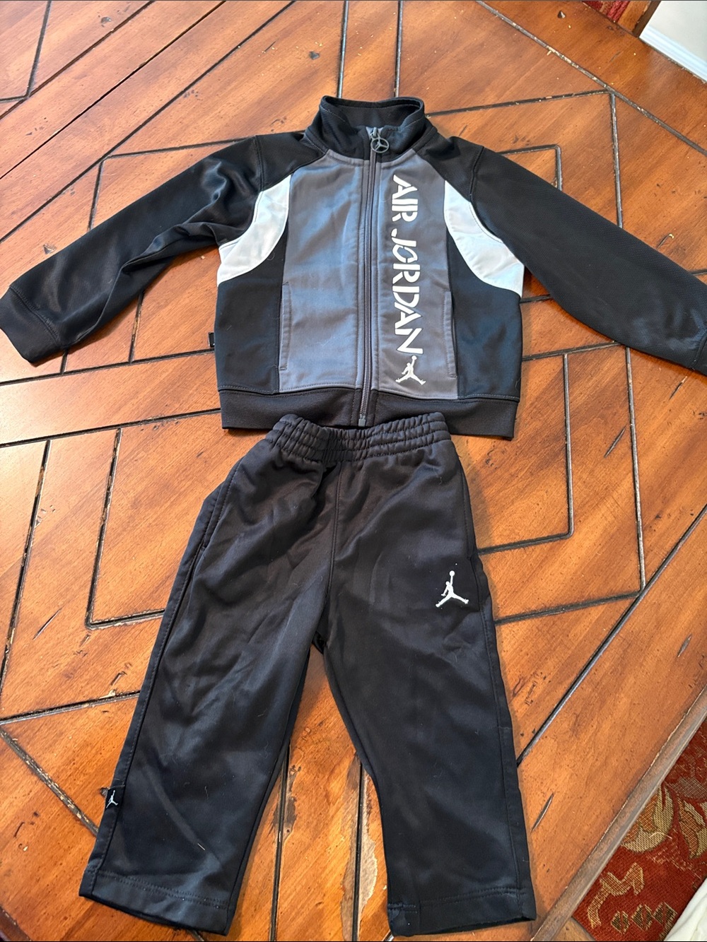 Air Jordan Black & Gray Kids Track suit with Jacket 2T jacket 18 month pants